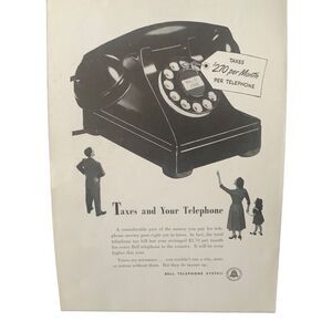 Vintage 1952 Bell Telephone Taxes and Your Telephone Ad Advertisement